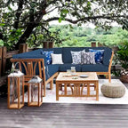 Cambridge Casual Lowell 6-piece Teak Patio Sectional Set with Cushion