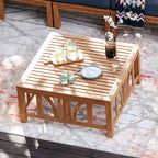 Cambridge Casual Lowell 6-piece Teak Patio Sectional Set with Cushion