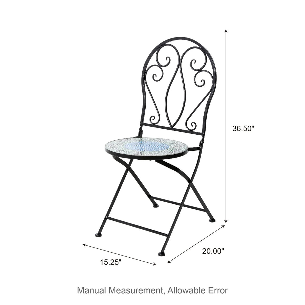Ensemble bistrot pliant en métal Glitzhome pour extérieur, 3 pièces, table et chaises de patio