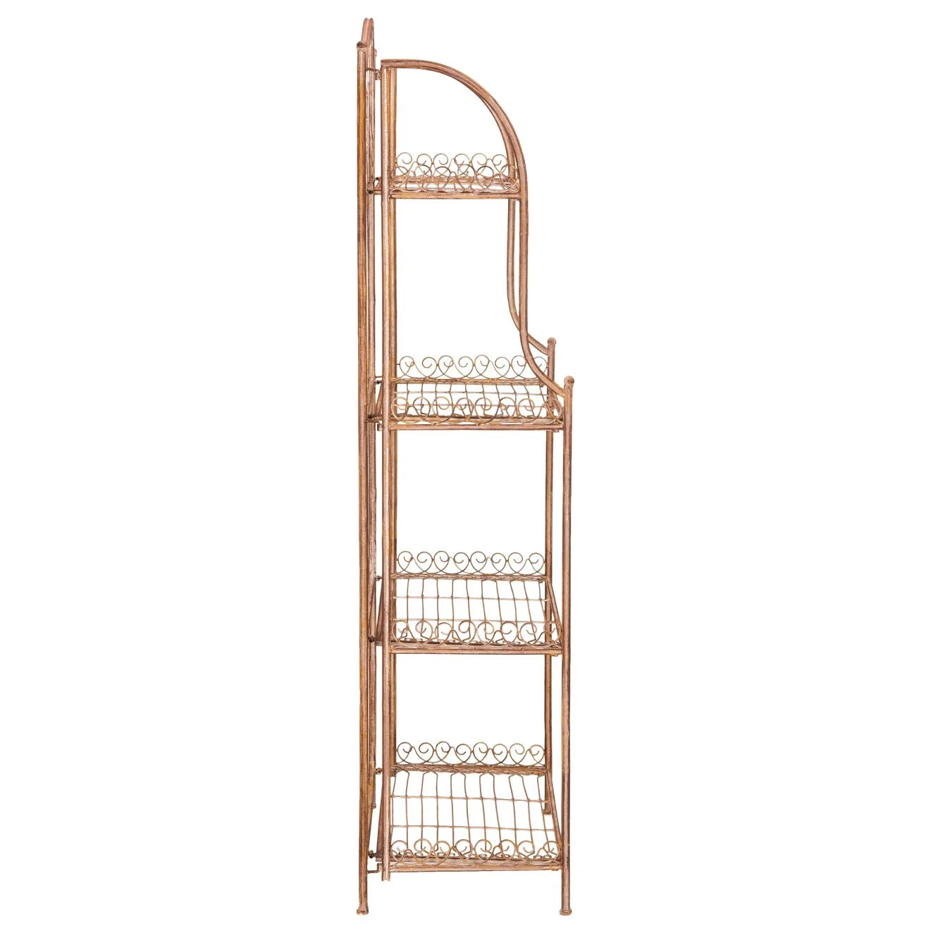 SAFAVIEH Bryn Étagère de boulanger d'extérieur victorienne en fer forgé à 4 niveaux - 63,5 cm l x 38,1 cm P x 160 cm H - 25L x 15P x 63H