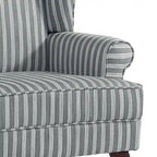 2 fauteuils d'appoint à dossier haut traditionnels, revêtus de tissu