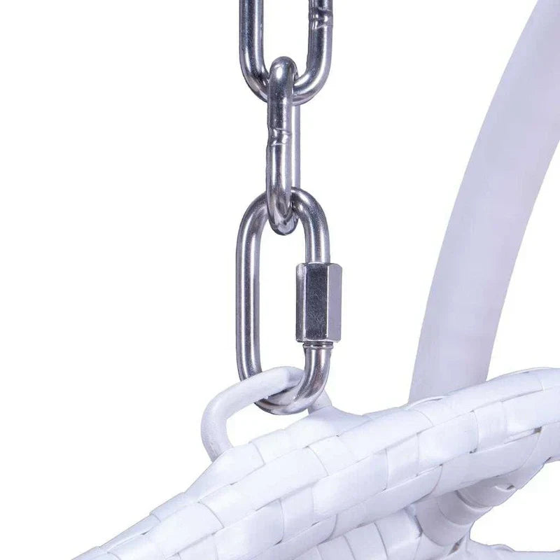 LeisureMod Fauteuil suspendu œuf 2 places avec support - Balançoire / hamac de patio en rotin osier pour extérieur/intérieur avec coussins