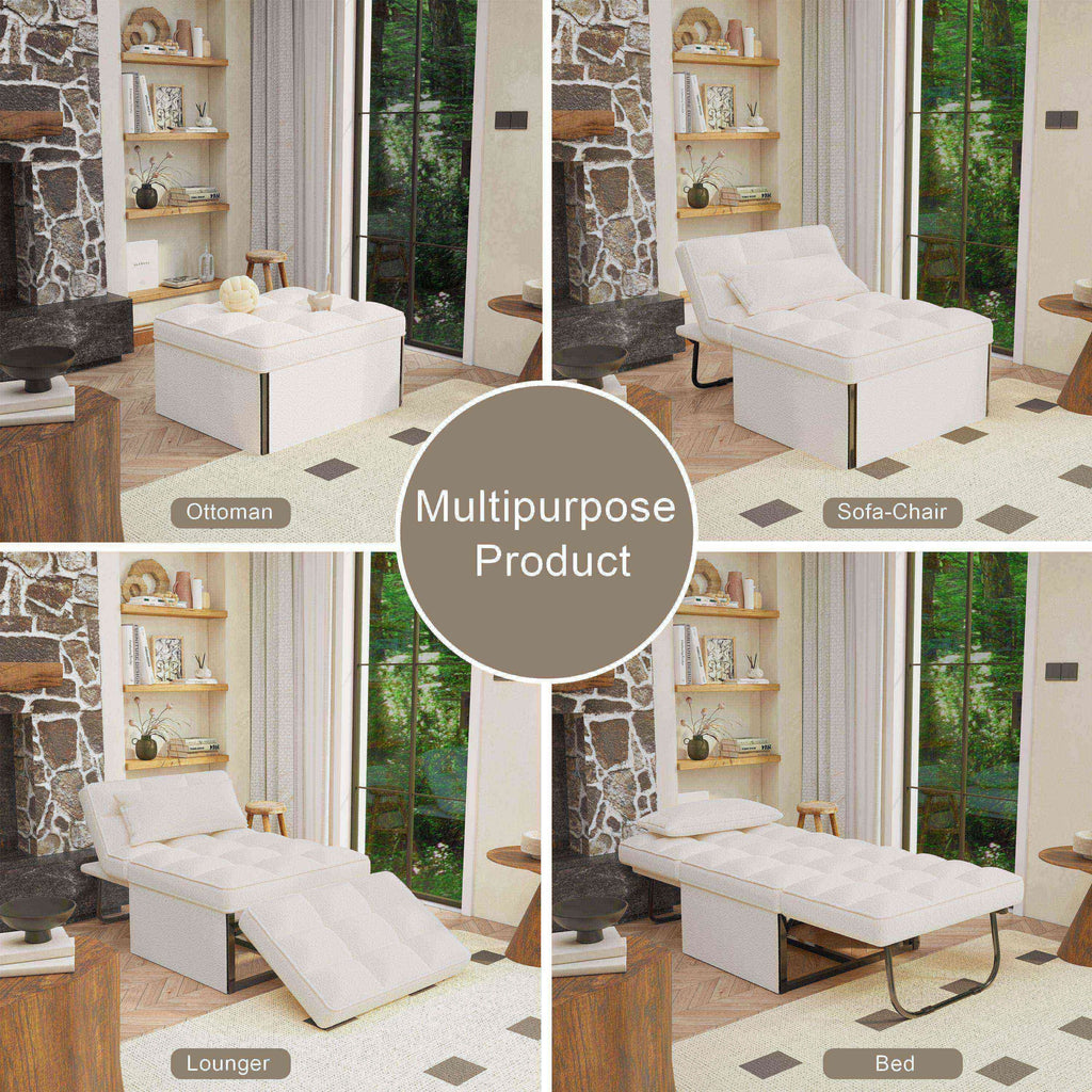 Canapé convertible Lit d'appoint Fauteuil-lit Canapé pliant Pouf Fauteuils inclinables pour le salon