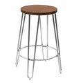 24" Quinn Counter Height Barstool Chrome - ACEssentials: Round, Steel Legs, Fixed Height, Non-Upholstered