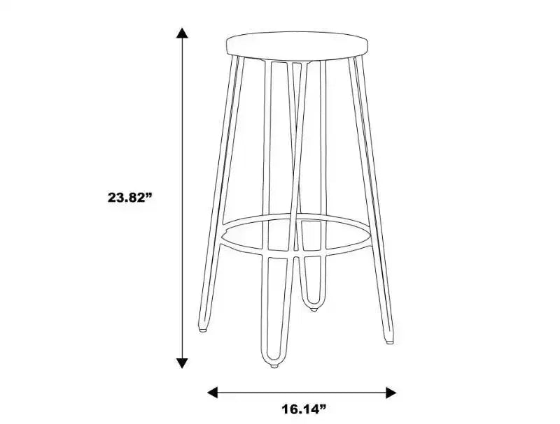 Tabouret de bar Quinn hauteur comptoir 24" chromé - ACEssentials : Rond, pieds en acier, hauteur fixe, non rembourré