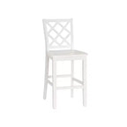 25.25" helby X-Back Farmhouse Counter Height Barstool White Finished Wood - Powell: olid Acacia & Rubberwood