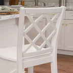 Tabouret de bar style ferme Helby X-Back en bois au fini blanc de 25,25 po – Powell : acacia massif et bois d'hévéa