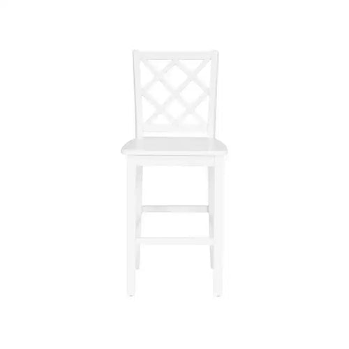 Tabouret de bar style ferme Helby X-Back en bois au fini blanc de 25,25 po – Powell : acacia massif et bois d'hévéa