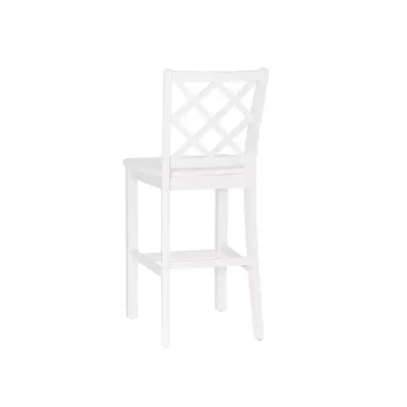 Tabouret de bar style ferme Helby X-Back en bois au fini blanc de 25,25 po – Powell : acacia massif et bois d'hévéa