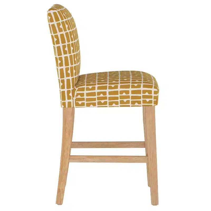 Skyline Furniture Tabouret de bar hauteur comptoir Hendrix Bloc Panel Moutarde : Tabouret de cuisine moderne de 101,6 cm, motif géométrique