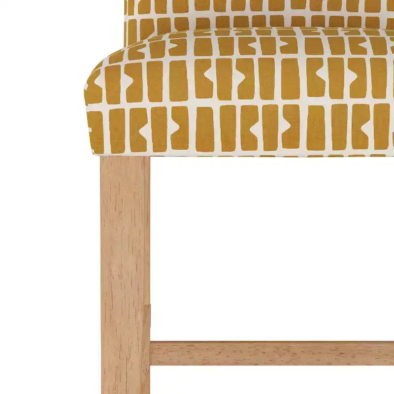 Skyline Furniture Tabouret de bar hauteur comptoir Hendrix Bloc Panel Moutarde : Tabouret de cuisine moderne de 101,6 cm, motif géométrique