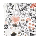 Chaise de salle à manger Skyline Furniture Hendrix en motif botanique hivernal rouge : mélange lin et coton, sans accoudoirs.