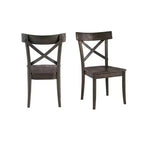 Calhoun Wooden Side Chair Set Dark Brown - Picket House Furnishings: X-Back, Rustic, 2-Piece