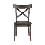 Ensemble de 2 chaises d'appoint en bois Calhoun, marron foncé – Picket House Furnishings : Dossier en X, Rustique