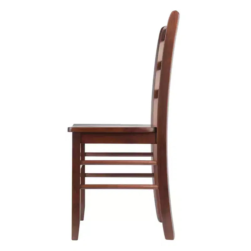 Lot de 2 chaises échelle en noyer antique - Winsome : Bois dur, non tapissé, sièges de cuisine