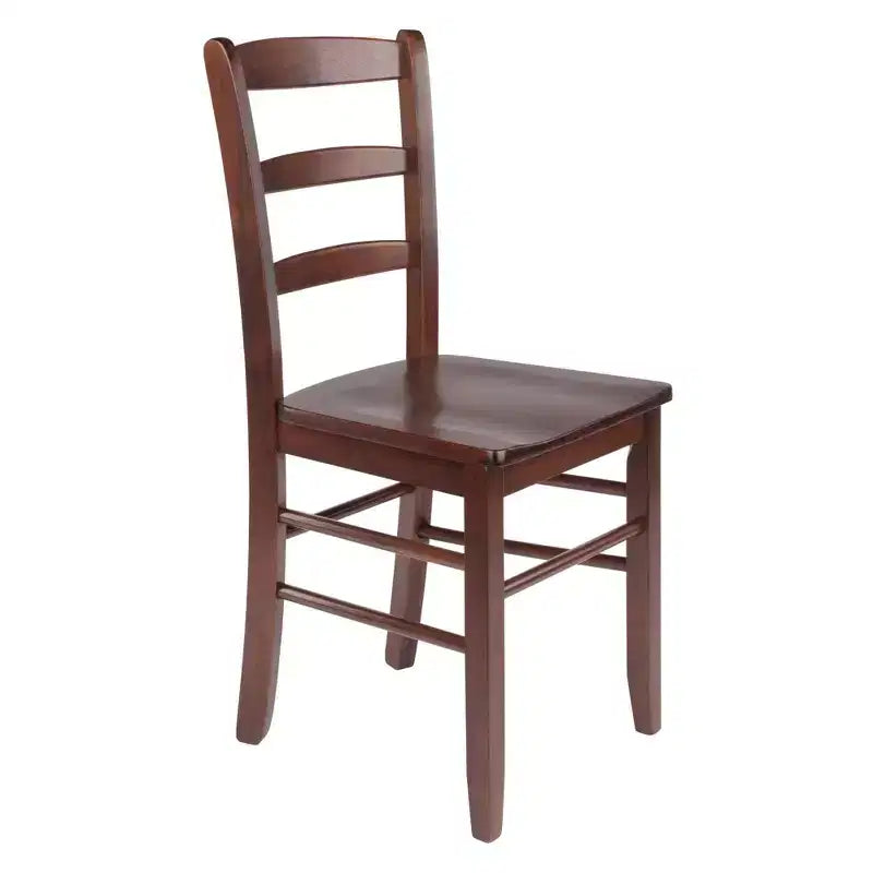 Lot de 2 chaises échelle en noyer antique - Winsome : Bois dur, non tapissé, sièges de cuisine