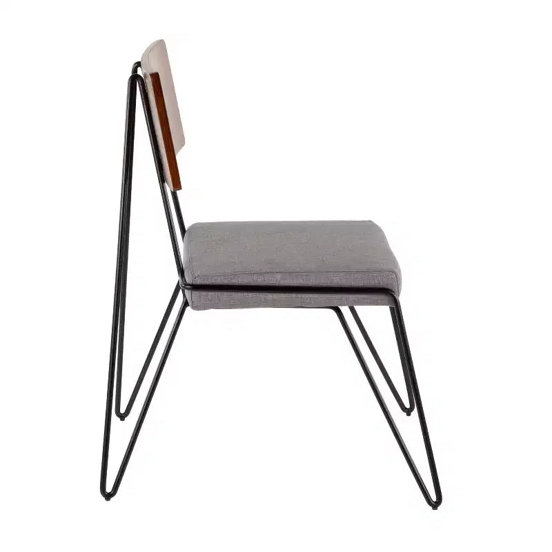 Lot de 2 chaises modernes du milieu du siècle, gris/noir - Lumisource : pieds épingles, dossier en bois, assise en polyester