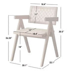 Chaise de salle à manger Buylateral Valentina en bois massif de rotin moderne, noyer clair