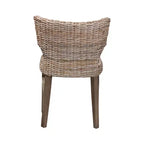 Lot de 2 chaises de salle à manger Enver en rotin et bois Naturel/Marron - bali & pari : Fabriquées à la main, origine indonésienne