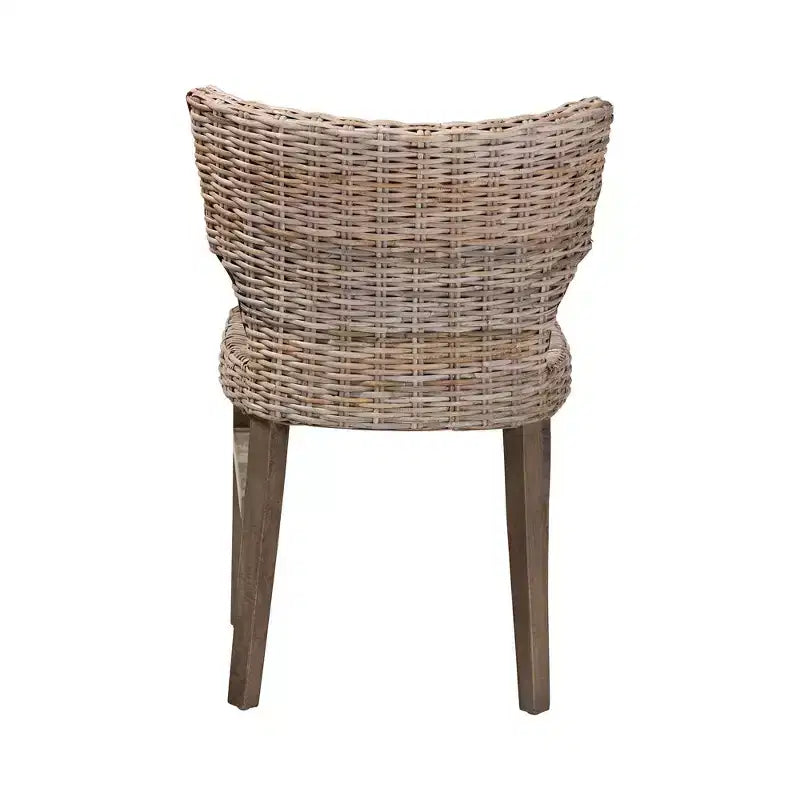 Lot de 2 chaises de salle à manger Enver en rotin et bois Naturel/Marron - bali & pari : Fabriquées à la main, origine indonésienne
