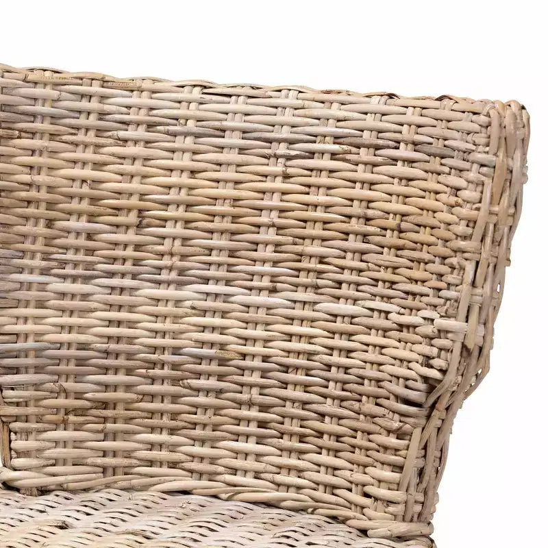 Lot de 2 chaises de salle à manger Enver en rotin et bois Naturel/Marron - bali & pari : Fabriquées à la main, origine indonésienne