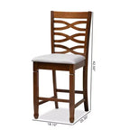 Lot de 2 chaises de comptoir en bois rembourrées Lanier Gris/Noyer - Baxton Studio : Garnissage polyester, nettoyage ciblé