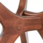 Table à manger ronde Lifestorey Trita 38 po en verre trempé Noyer