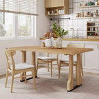 Christopher Knight Home Rowan, table à manger rustique de 160 cm avec double piedestal, frêne naturel