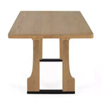 Christopher Knight Home Rowan, table à manger rustique de 160 cm avec double piedestal, frêne naturel