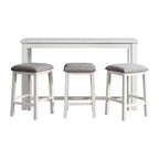 Ensemble table à manger multifonctionnelle Stanford blanche - Picket House Furnishings : 4 pièces, haute, cadre en MDF, revêtement en polyester