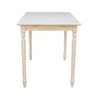 Table de salle à manger extensible hauteur comptoir avec rallonge papillon et pieds tournés non finie - International Concepts