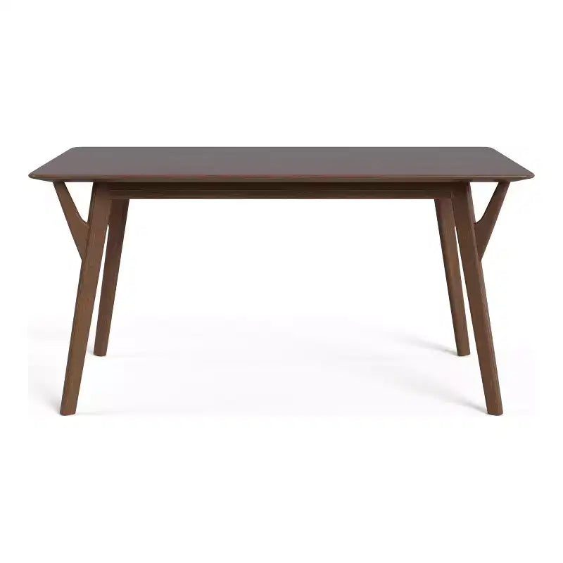 HOMES: Inside + Out Table de salle à manger rectangulaire 59 po Palm Shade de style Mid-Century pour 6 personnes, noyer