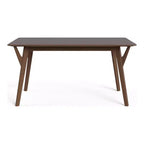 HOMES: Inside + Out Table de salle à manger rectangulaire 59 po Palm Shade de style Mid-Century pour 6 personnes, noyer