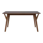 HOMES: Inside + Out Table de salle à manger rectangulaire 59 po Palm Shade de style Mid-Century pour 6 personnes, noyer