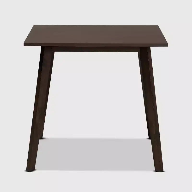 Table à manger Britte carrée en bois brun foncé – Baxton Studio