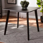 Table à manger Britte carrée en bois brun foncé – Baxton Studio