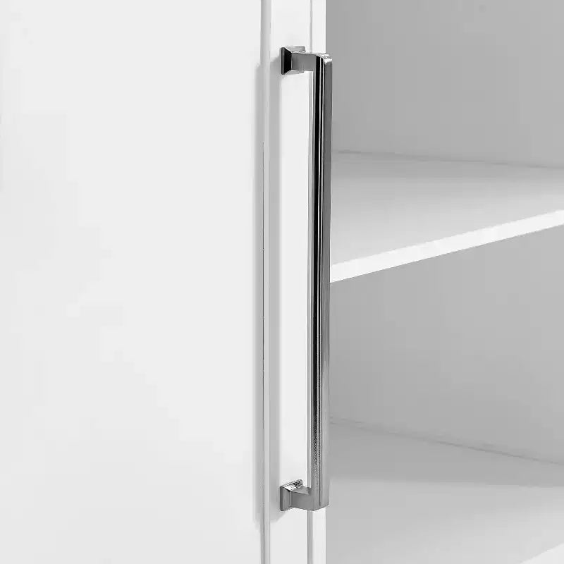 Îlot de cuisine Silvia avec dessus en acier inoxydable et tabourets à dossier en X Blanc/Gris - Crosley