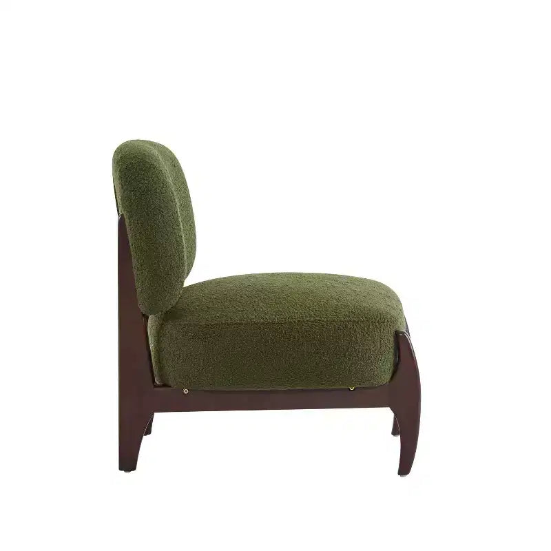 Christopher Knight Home Anna, chaise d'appoint moderne en hévéa et tissu bouclé, vert
