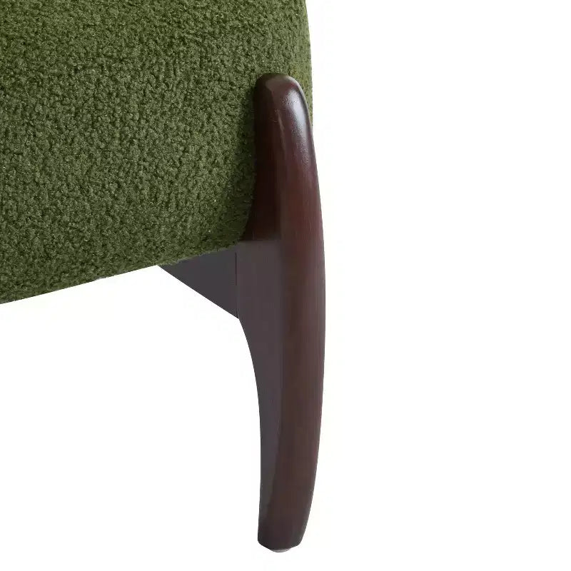 Christopher Knight Home Anna, chaise d'appoint moderne en hévéa et tissu bouclé, vert