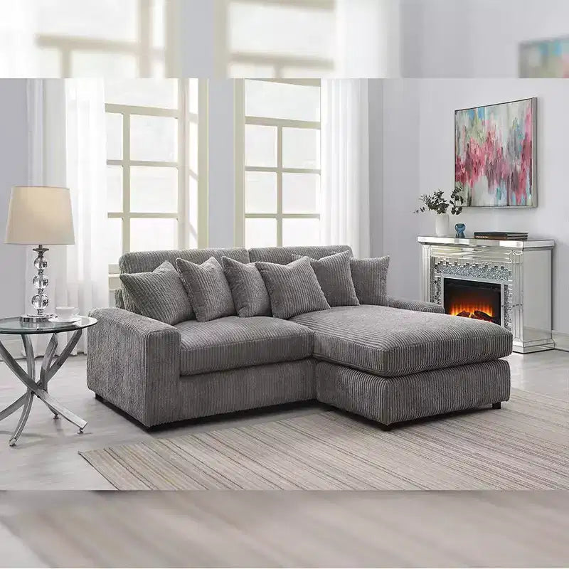Canapé Tavia 84 po en velours côtelé gris - Acme Furniture