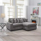 Canapé Tavia 84 po en velours côtelé gris - Acme Furniture