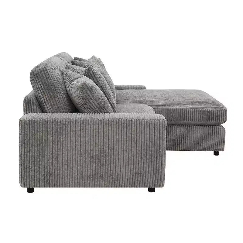 Canapé Tavia 84 po en velours côtelé gris - Acme Furniture