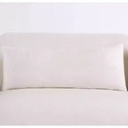 MAISON : Intérieur + Extérieur Canapé d'angle Plumeria en L, méridienne gauche avec coussins en mélange de plumes, blanc lin