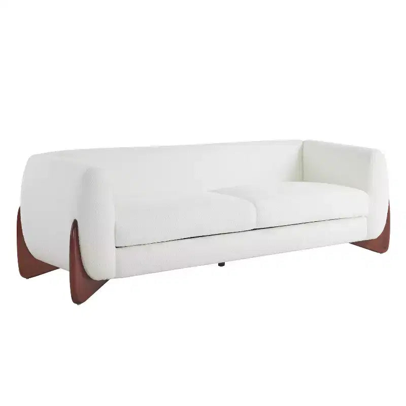Canapé 3 places Christopher Knight Home Mia en tissu bouclé, 210 cm, beige