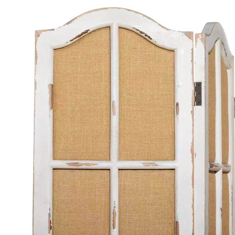 Paravent en bois de style ferme beige - Olivia & May