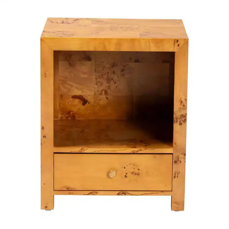 Table de chevet à 1 tiroir Light Mappa Burl bali & pari Camira Wood