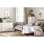 South Shore Plenny 6 Drawer Double Dresser: White Wash/Weathered Oak, Anti-Tip Hardware, Laminated Finish, 52" Width