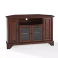 Crosley LaFayette Corner TV Stand for TVs up to 48" Dark Red: Mid-Century Modern, Media Console with Cable Management