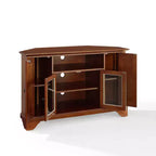 Meuble TV d'angle Crosley LaFayette pour téléviseurs jusqu'à 48", rouge foncé : Mid-Century Modern, meuble TV avec gestion des câbles