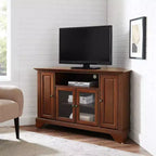Meuble TV d'angle Crosley LaFayette pour téléviseurs jusqu'à 48", rouge foncé : Mid-Century Modern, meuble TV avec gestion des câbles